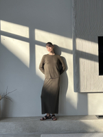 Юбка с рустом LOREN, хаки