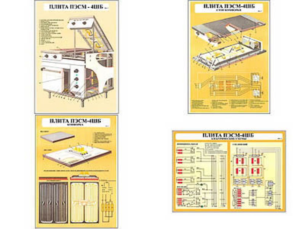 Плакаты ПРОФТЕХ &quot;Плита ПЭСМ – 4 ШБ&quot; (4 пл, винил, 70х100)