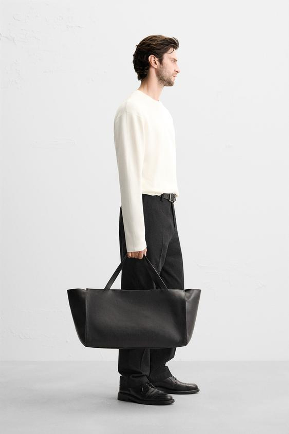 ZARA СВИТЕР ИЗ СМЕСОВОГО ХЛОПКА С РЕЛЬЕФНЫМ УЗОРОМ, КРЕМОВЫЙ