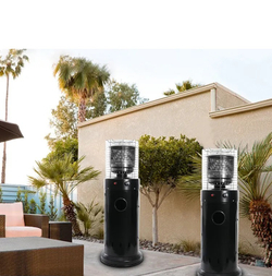 Уличный газовый инфракрасный обогреватель с комплектом для подключения «БАШНЯ»  цвет: черный