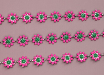 Цепь цветы 10 мм фуксия
