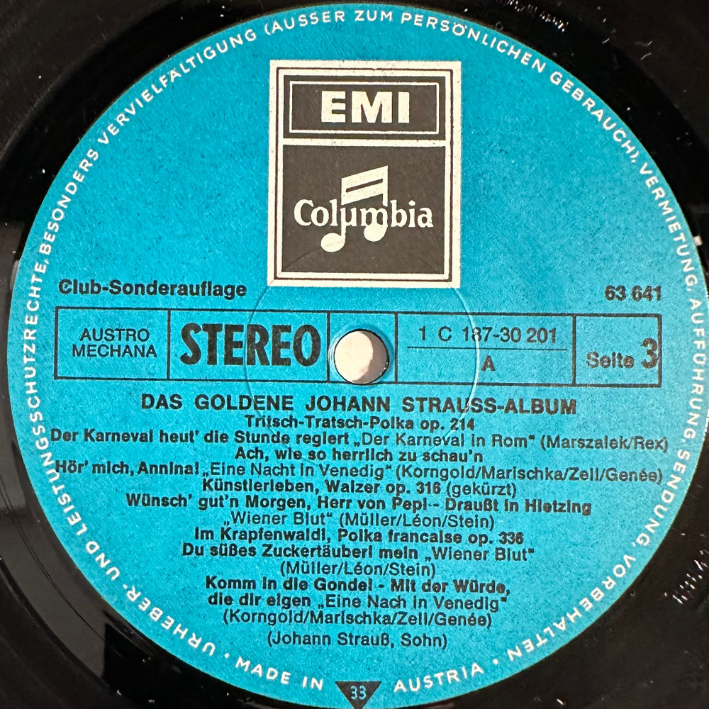 Золотой альбом Иоганна Штрауса 2LP (Австрия 1974г.)