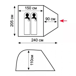 Палатка Tramp Lite Fly 2-x местная, Coyote