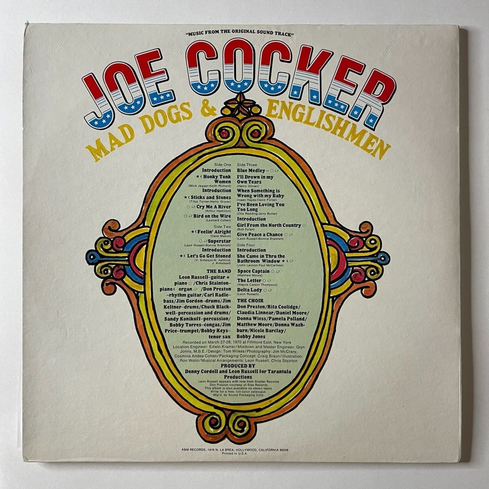 Винтажная виниловая пластинка LP Joe Cocker Mad Dogs and Englishmen (USA 1974) Honky Tonk Women