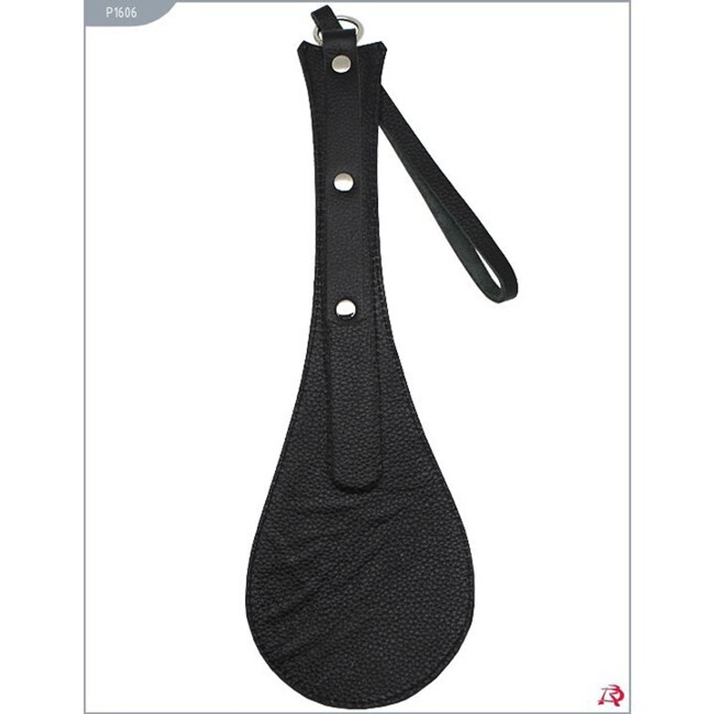 Фигурный спанкер из натуральной кожи "Хлопушка" (Цвет: черный)