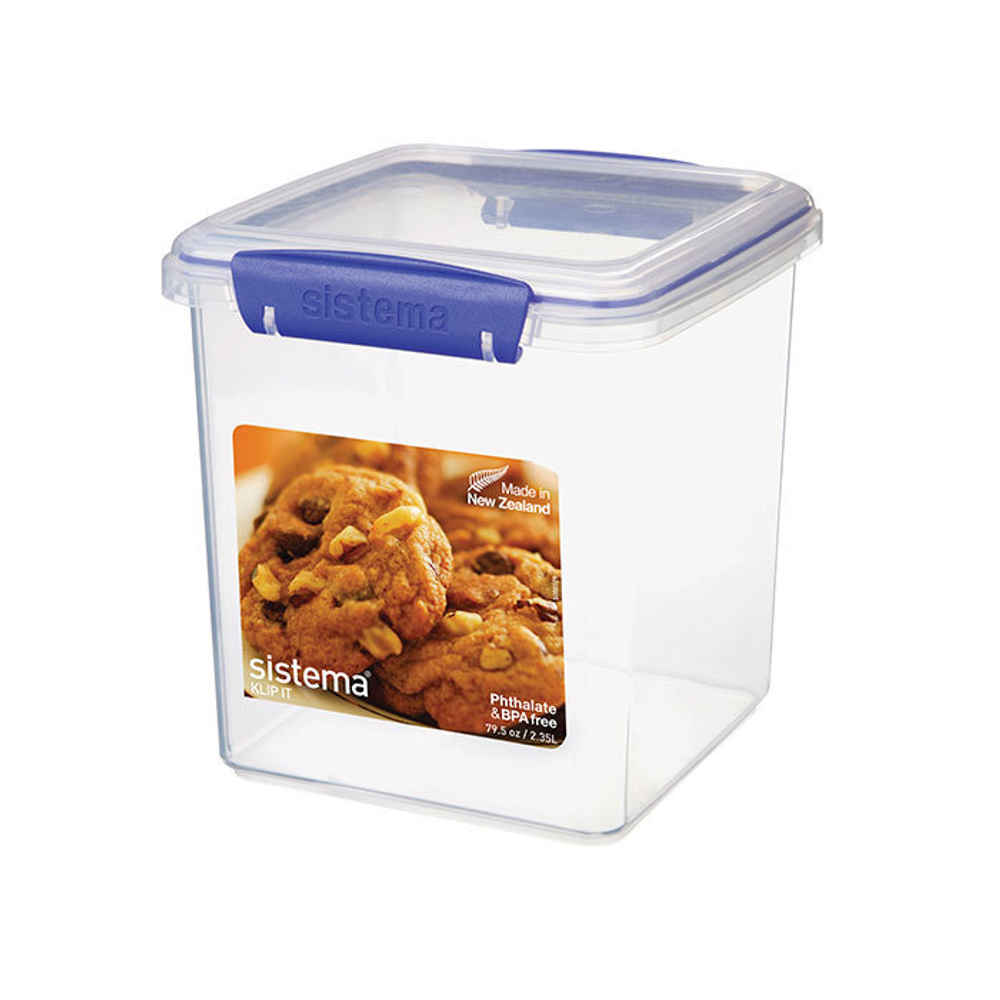 Контейнер для печенья 2.35л Sistema Klip It синий