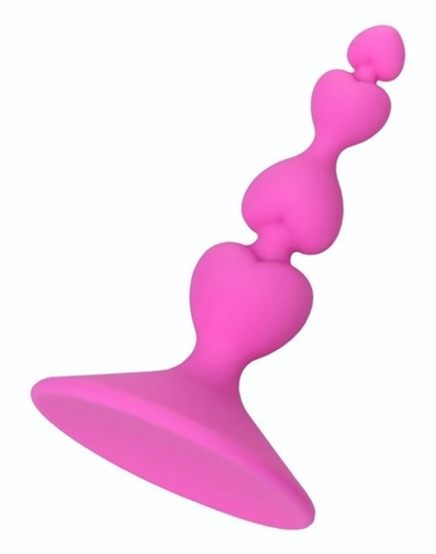 Розовая силиконовая анальная пробка Loverty - 8 см. (Цвет: розовый)