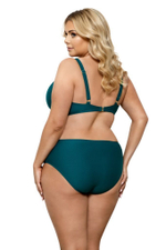 Раздельный купальник plus size с блестящими деталями на лифе (Размер: 80G/40) (Цвет: изумрудный)