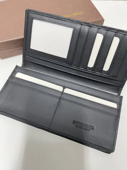 Бумажник Bottega Veneta Intrecciato черный