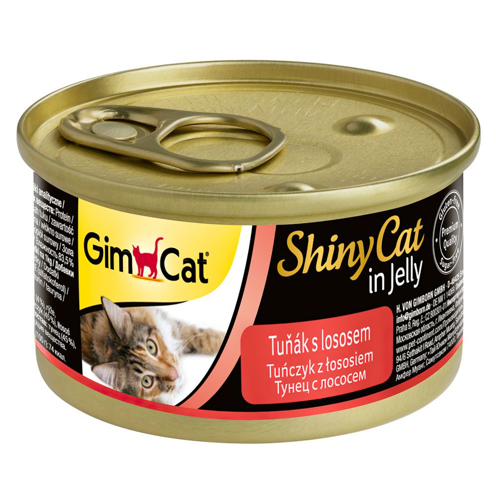 GimCat ShinyCat консервы для кошек из тунца с лососем, банка (70 г)