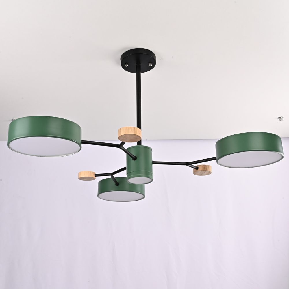 Люстра На Штанге Meade 4 Lamps Green By Imperiumloft