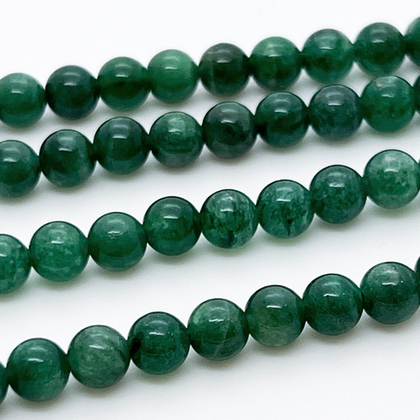 Фуксит бусины, диаметр около 6,4-6,7 мм, цена за 14-15 шт (1/4 нити)