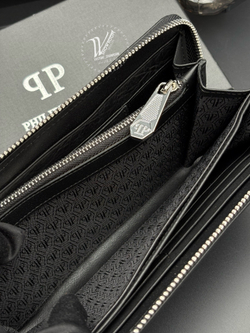 Кошелек на молнии Philipp Plein с фактурным черепом