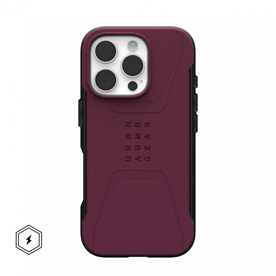 Чехол UAG Civilian для iPhone 16 Pro 6.3&quot; бордовый (Bordeaux) 114444119049