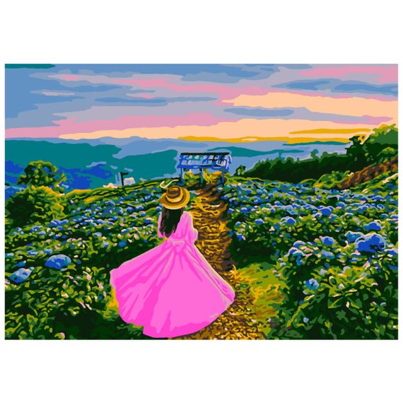 Nömrəli Rəngləmə Lori 20*28,5 Сm Kartonda &quot;На закате&quot;