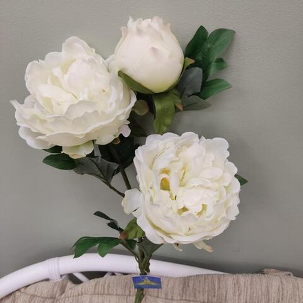 Пион белый 3 бутона искусственный