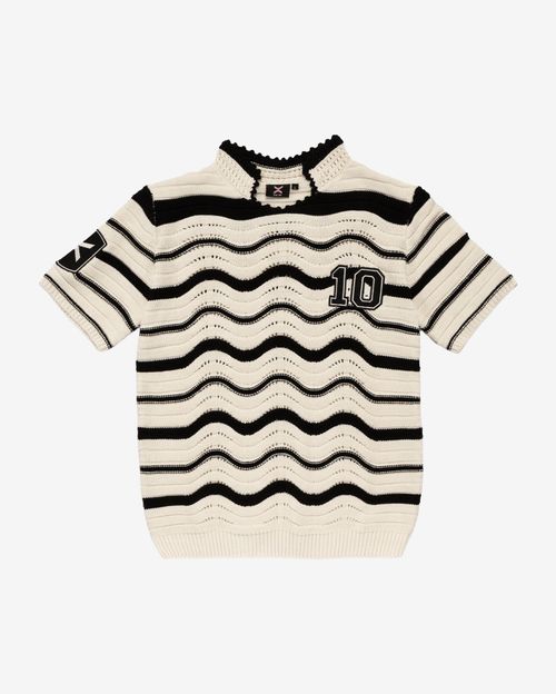 Поло ФК 10 Striped чёрно-молочное
