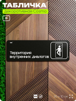 Табличка Территория внутренних диалогов, шуточная прикольная табличка на дверь в комнату, постироничный декор для интерьера, серия COSMO DECOR, 30х10 см, Айдентика Технолоджи