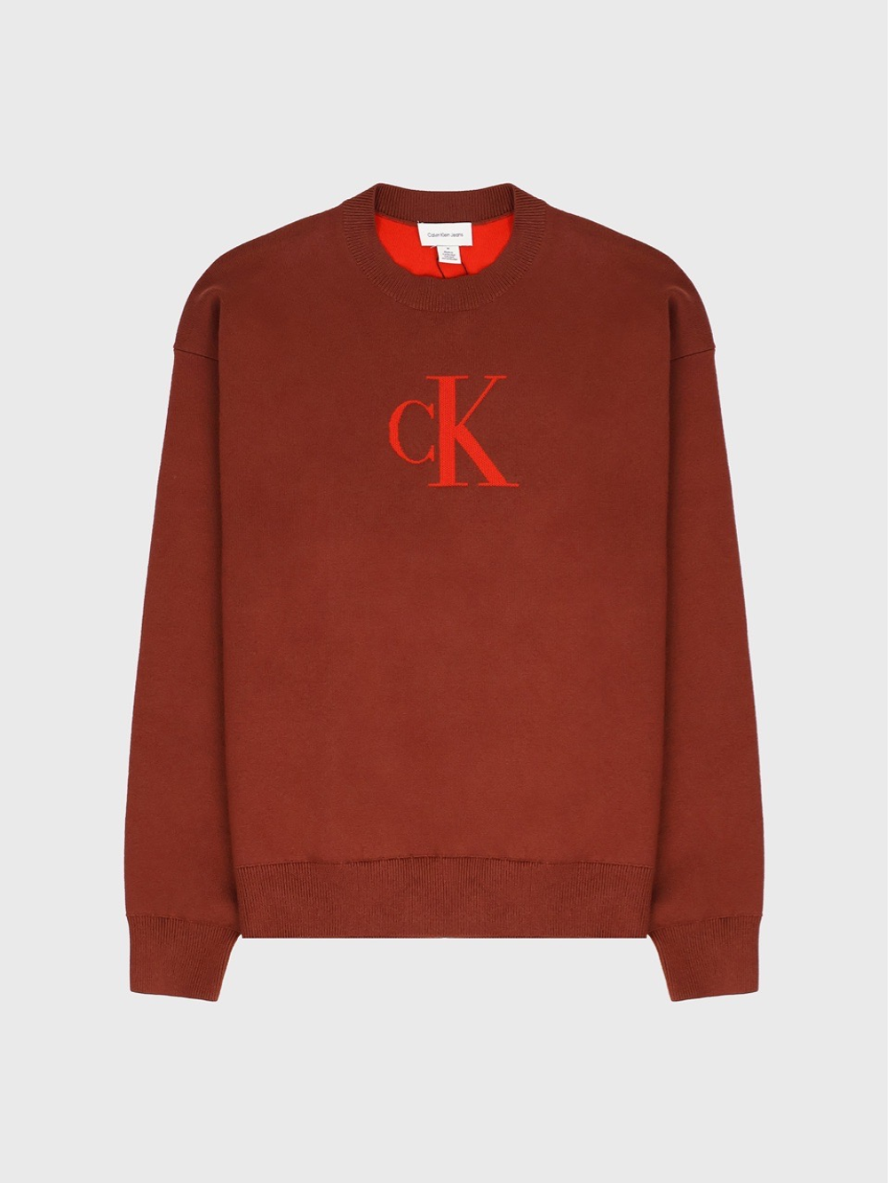 Свитер Calvin Klein Cotton Blend Monogram Relaxed Sweater Red