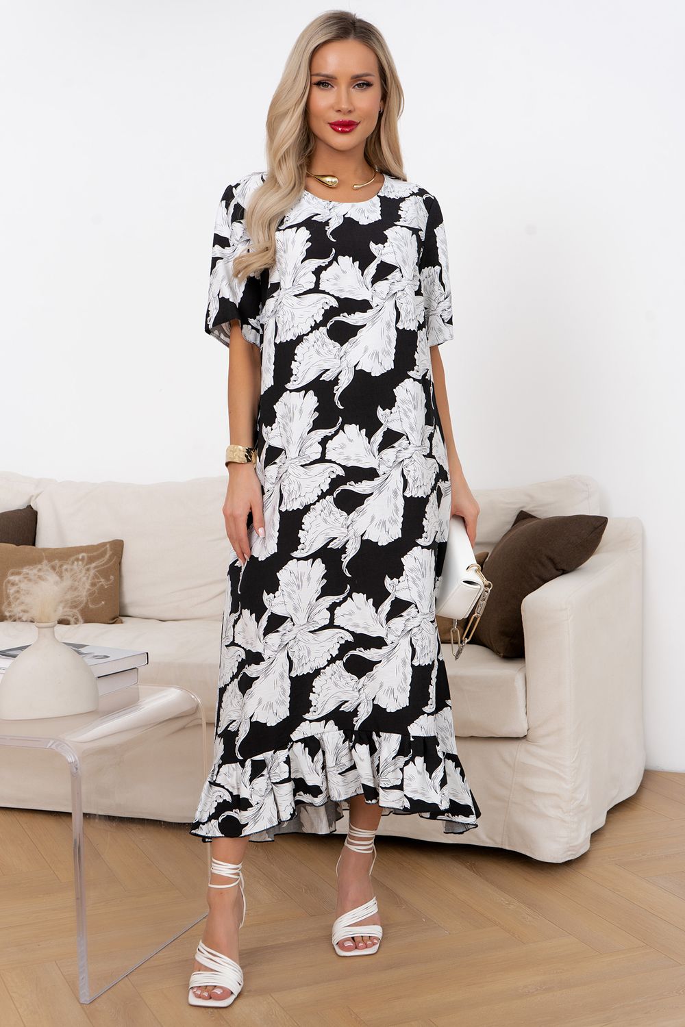 Платье Алсу (черный/белый) Р11-1244 Nikol