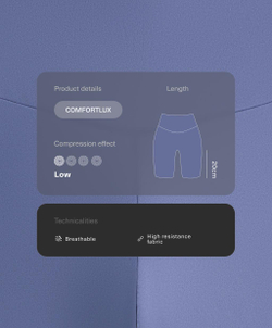 OYSHO Легинсы-велосипедки Comfortlux с высокой посадкой длиной 20 см, пыльно-синий