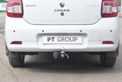 Фаркоп PT GROUP /съемный квадрат/ RENAULT Logan 2014-/ Logan Stepway 2018-(паспорт и сертификат в комплекте)(без электрики) арт.7031501