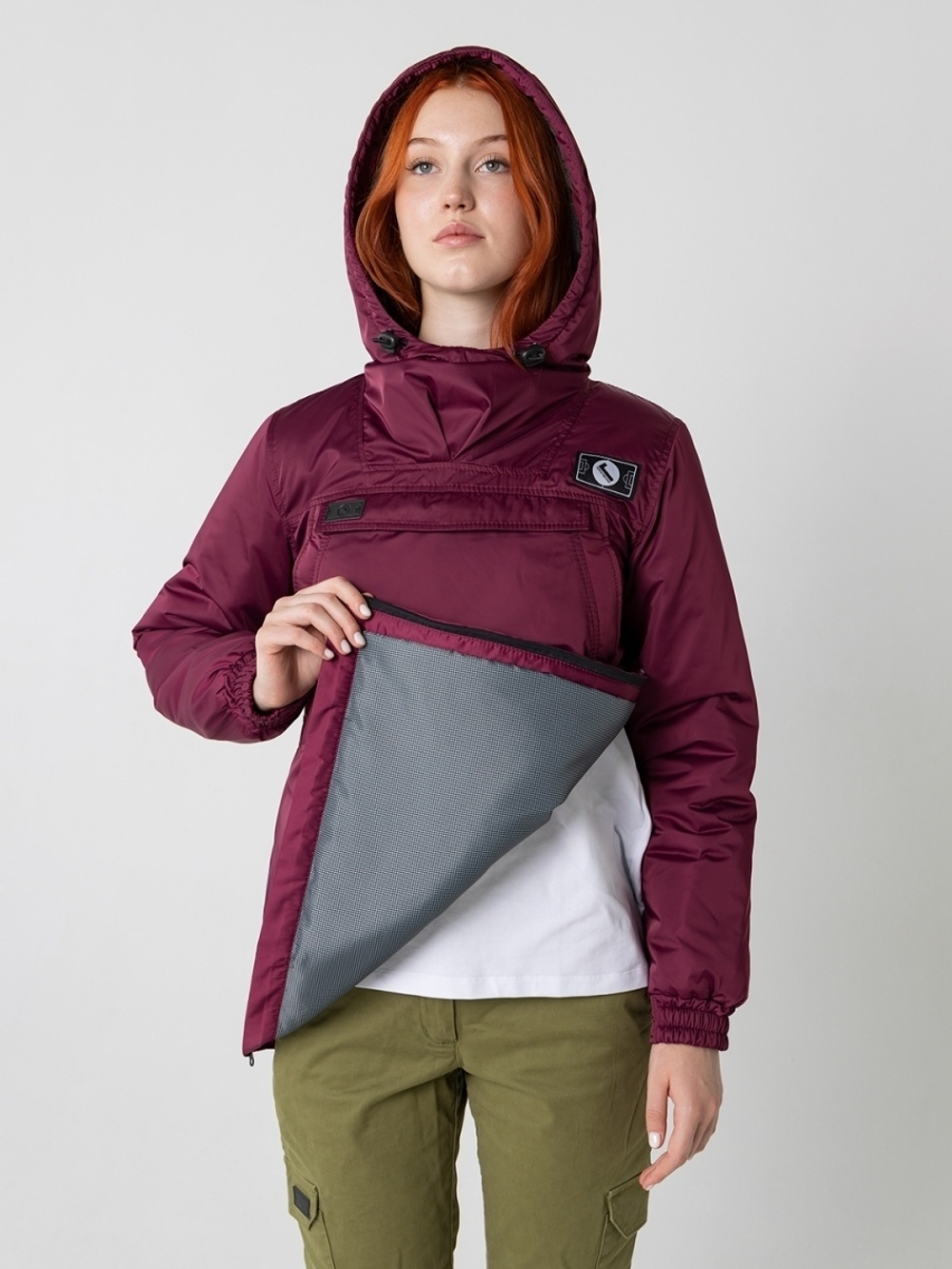 Анорак женский зимний Город Горький бордовый