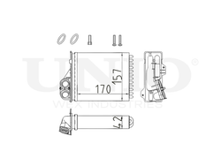 Радиатор отопителя UNIO RAD-20002