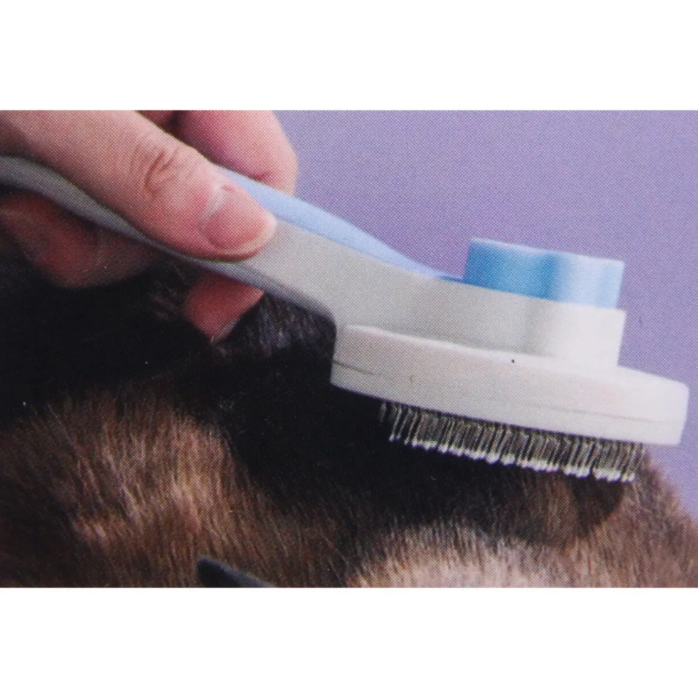 Расческа - пуходерка с кнопкой самоочистки «ПРЕМИУМ - МОЙ БРО», цвет пудровый, 7.5*19см (коробка)