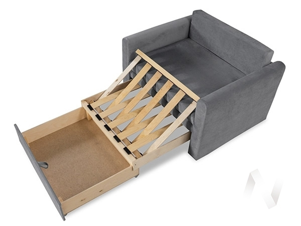 Диван прямой Юнат 2 (МД) Bismark 14 (велюр серый)