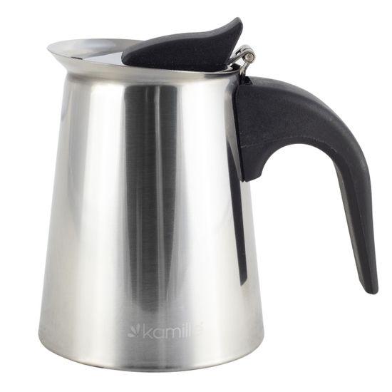 Кофеварка гейзерная 200 мл. 4 порции Kamille KM 0550 из нержавеющей стали
