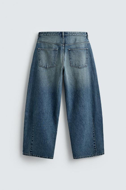 ZARA ДЖИНСЫ BALLOON FIT, ВЫЦВЕТШИЙ СИНИЙ