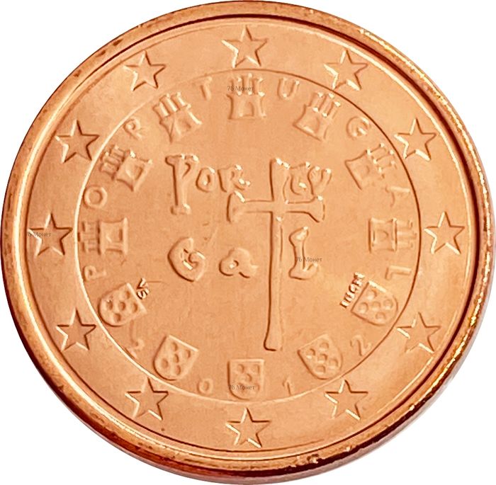 1 евроцент 2012 Португалия (1 euro cent)