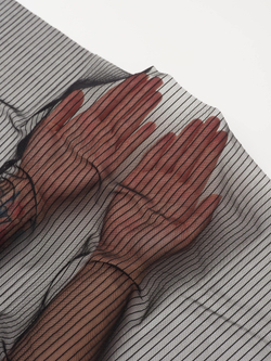 Сетка эластичная черная в полоску метражом