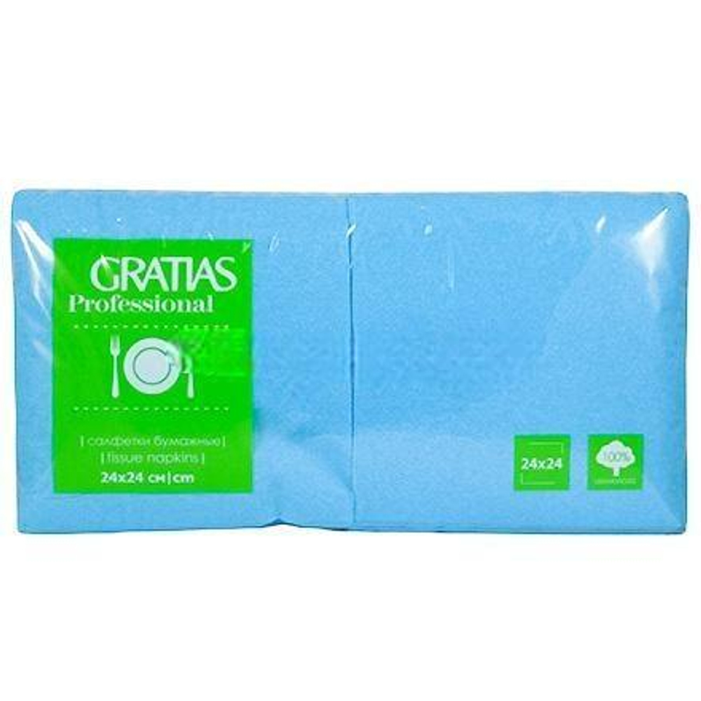 Салфетка 24х24 (1 сл.) 400 бирюзовая Интенсив Gratias (1/12 шт.)