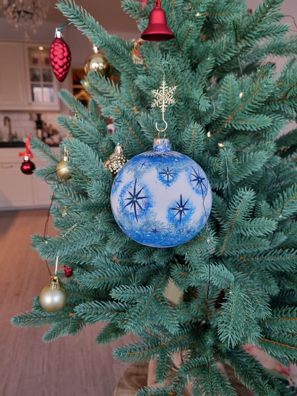 Шар стеклянный "Спас на крови",  ручная роспись