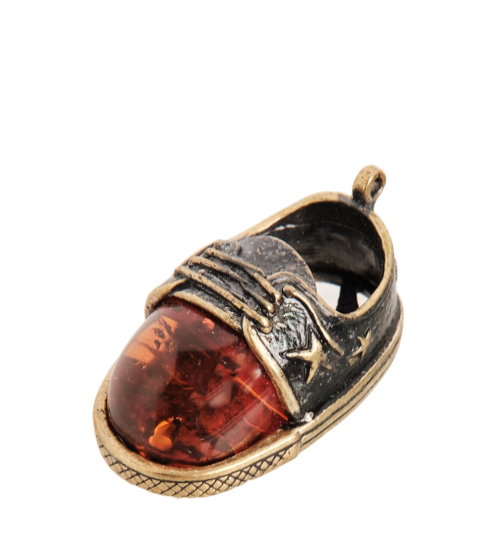 AM- 999 Фигурка «Кед» (латунь, янтарь)