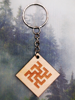 Брелок из дерева Цветок Папоротника