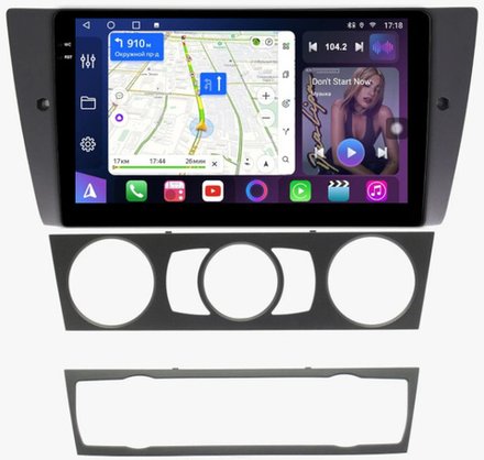 Магнитола для BMW 3 E90 2005-2012 (без штатного экрана) - FarCar 170M монитор 9.5" QLED на Android 14, TS18, CarPlay, 4G SIM-слот