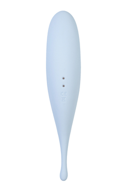 Точечный вибратор с вакуумной стимуляцией Satisfyer Twirling Pro, силикон, голубой, 20 см