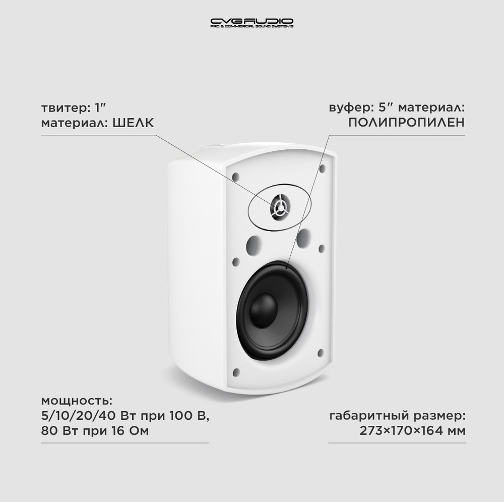 CVGAUDIO RF516TW Двухполосная настенная акустическая система