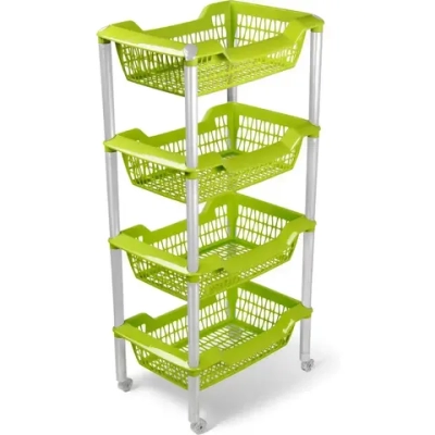 Этажерка универсальная Джета 4 корзины оливковая С736ОЛВ (комплект 4 шт)