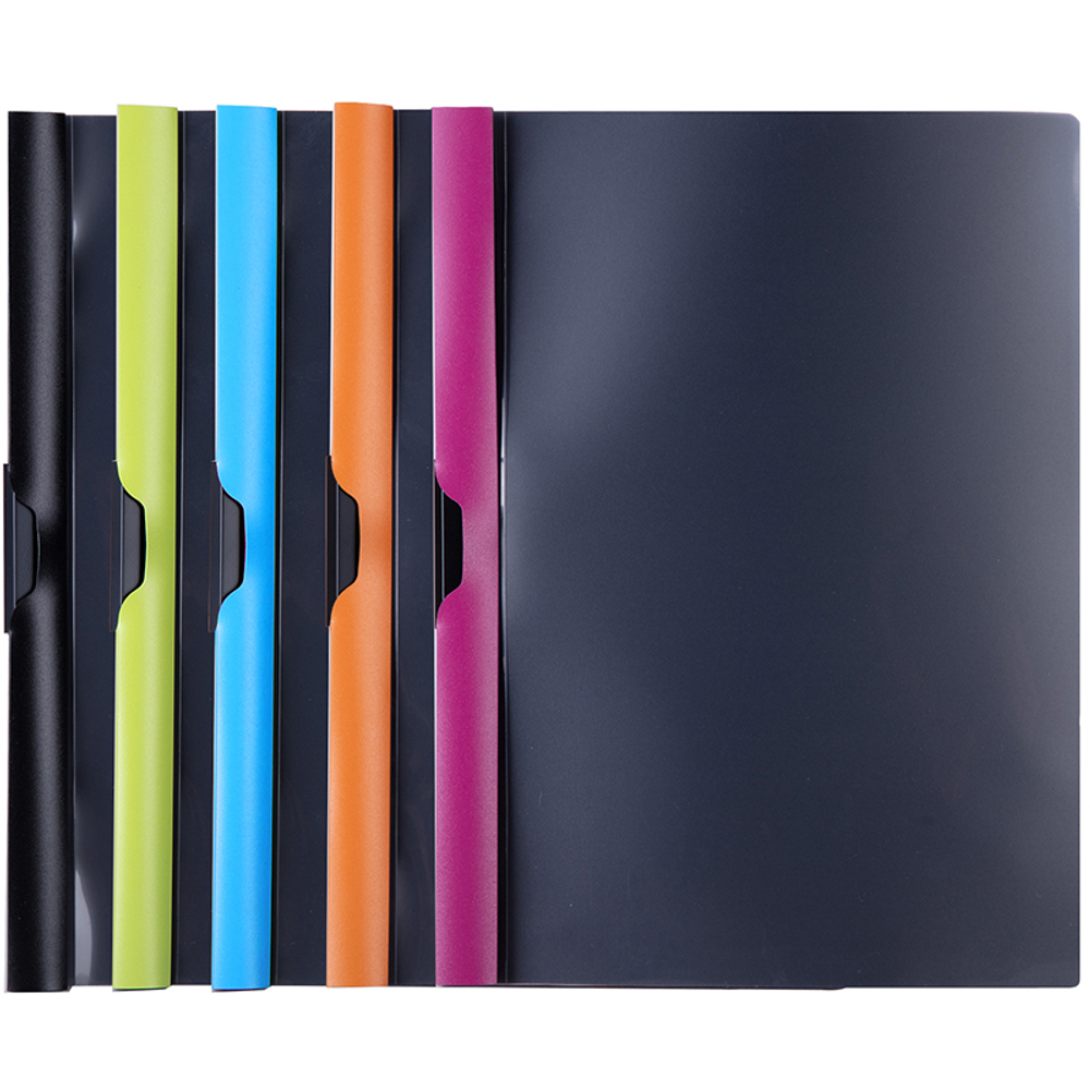 Папка с клипом DELI А4 для сшивания листов, 300 мкм, корешок 10 мм, ассорти