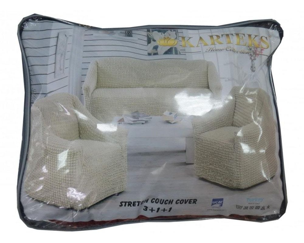 Набор чехлов для дивана 3+1+1 антрацит без оборок