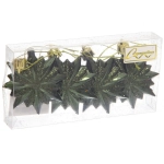 Ёлочные игрушки «Таинственное очарование» Звезда остроконечная 6 см (набор 4 шт), изумруд