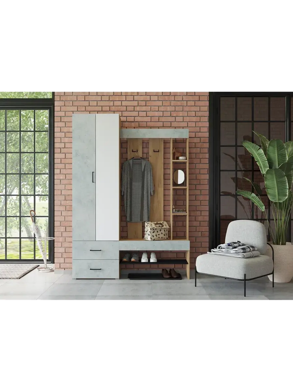 Прихожая Домино (золотой крафт)