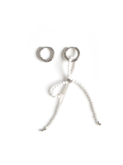 Серьги "Bow White Zircon"