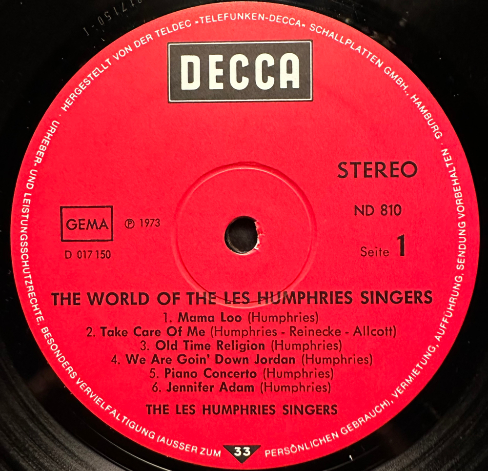 The Les Humphries Singers- The World Of The Les Humphries Singers (Швеция 1973г.)