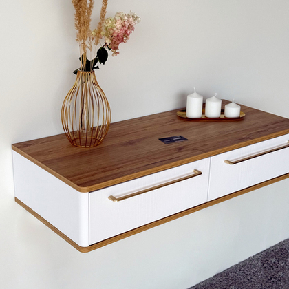 Подвесной туалетный столик консоль Royal 5210 эко (Дуб Кантри-р.золото)