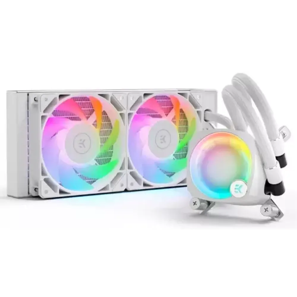 Водяное охлаждение для CPU EKWB EK-NUCLEUS AIO CR240 LUX D-RGB – WHITE, 2x120mm Fans, Socket AMD AM4/AM5, INTEL LGA 1200/1700/2066,